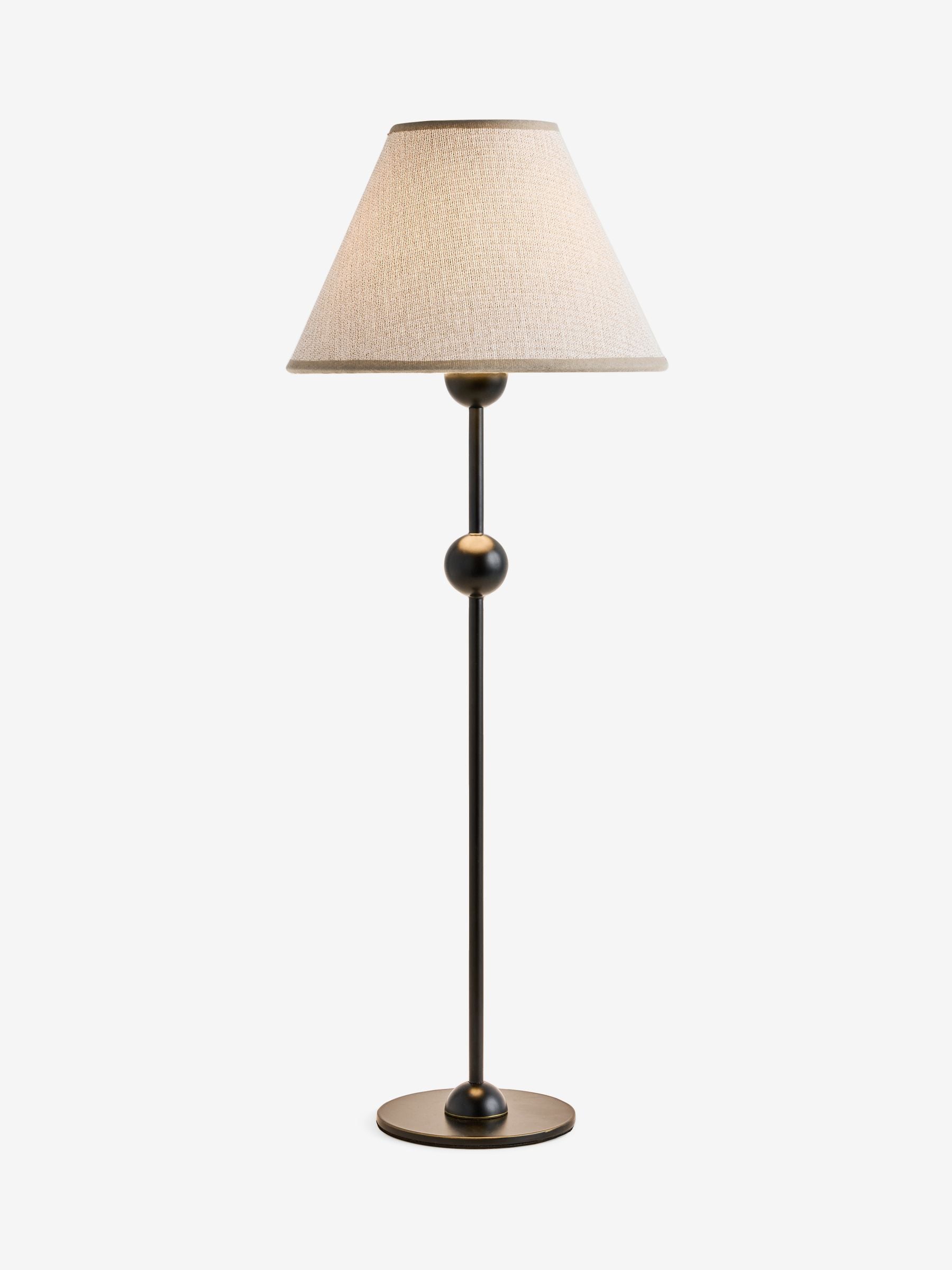 Staverton cordless table lamp black fabric shade, UK version