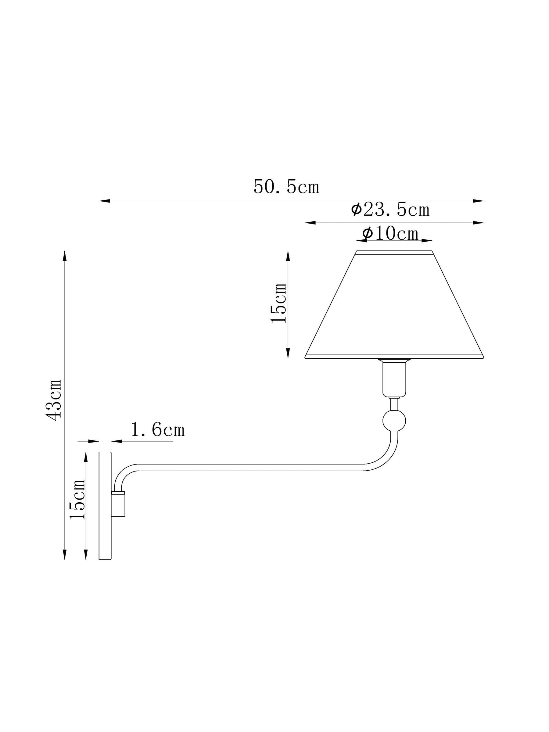 Staverton black rechargeable wall light with fabric shade, imported from the UK