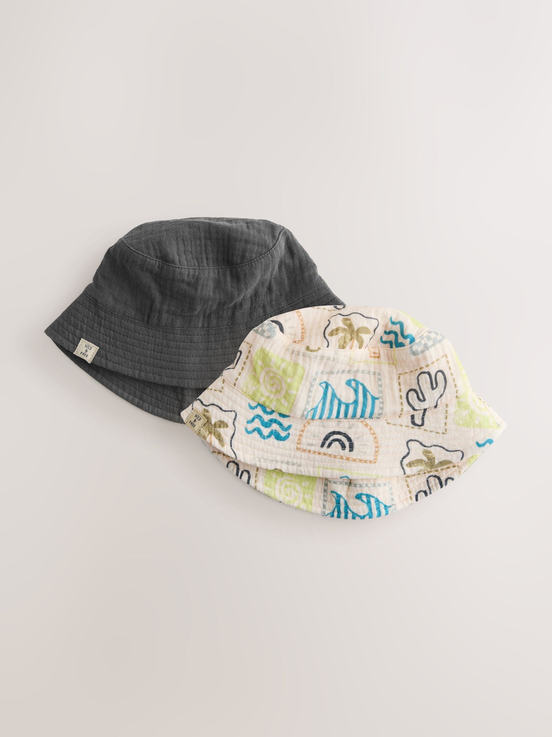Baby bucket hats grey stampy printed 2 pack, imported from the UK