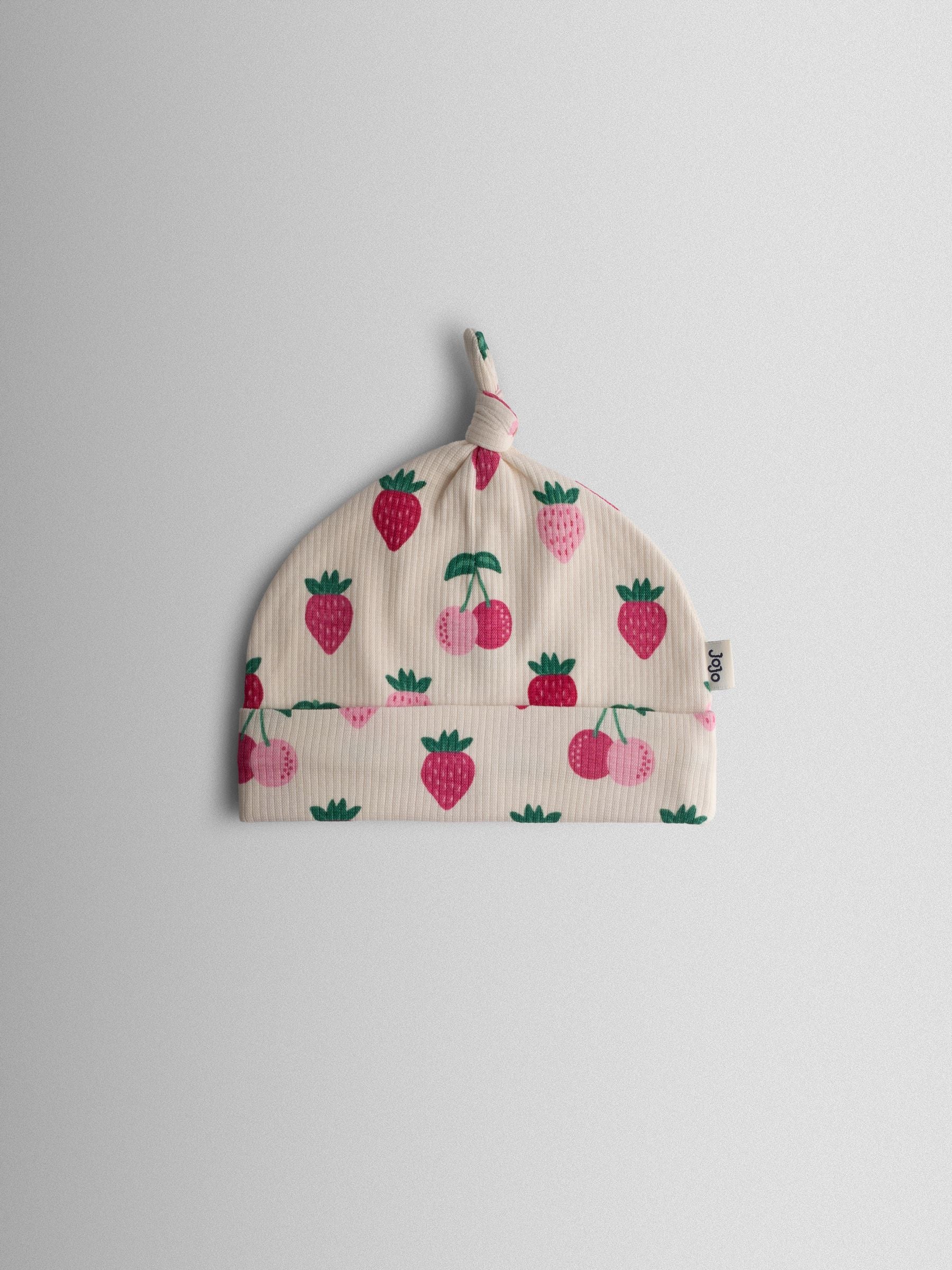 JoJo Maman Bébé pink strawberry 2-pack hats (British brand)