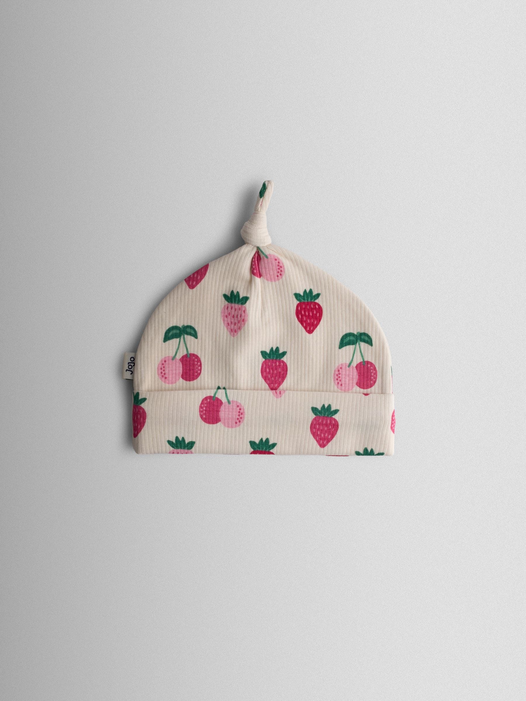 JoJo Maman Bébé pink strawberry 2-pack hats (British brand)