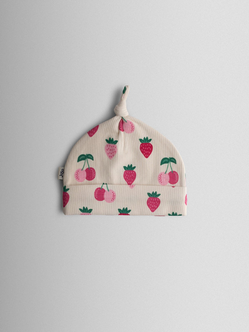 JoJo Maman Bébé pink strawberry 2-pack hats (British brand)