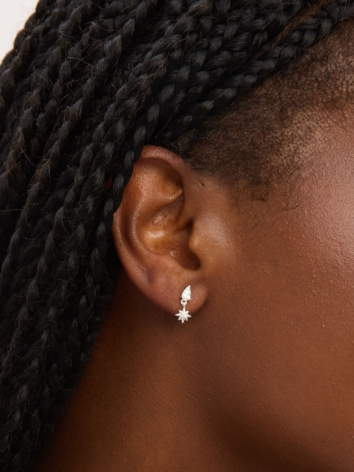 Simply Silver 925 Sterling Silver Cubic Zirconia Celestial Mini Drop Earrings
