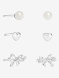 Sterling Silver 925 Mixed Stud Earrings 3 Pack