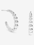 Simply Silver Silver Tone Polished Textured Orb Hoop Earrings