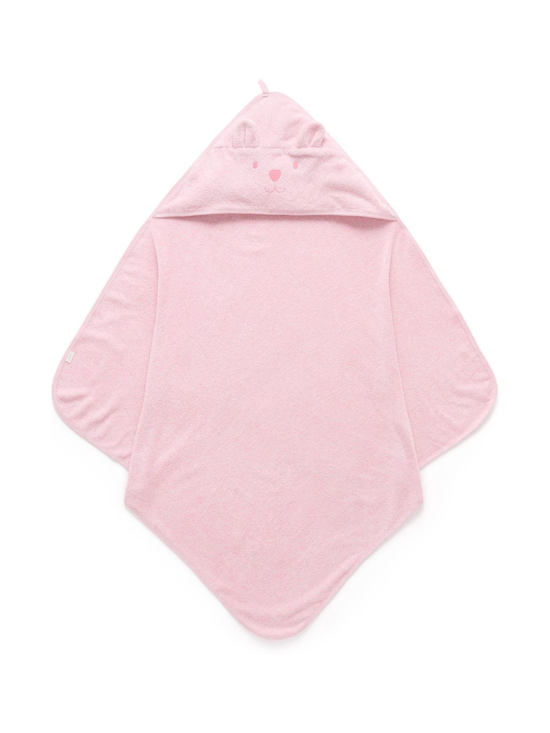 Purebaby Pink Essential Bear Towel