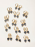 FatFace Navy alphabet heart earrings, brass and zinc alloy, UK version