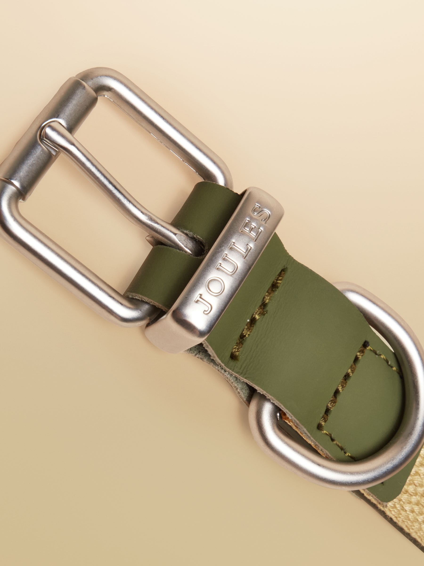 Joules khaki green dog collar - British product