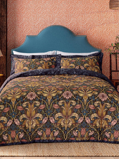 Next Morris & Co Navy Spring Thicket 220 TC Cotton Duvet Set- Buy online at McGrocer