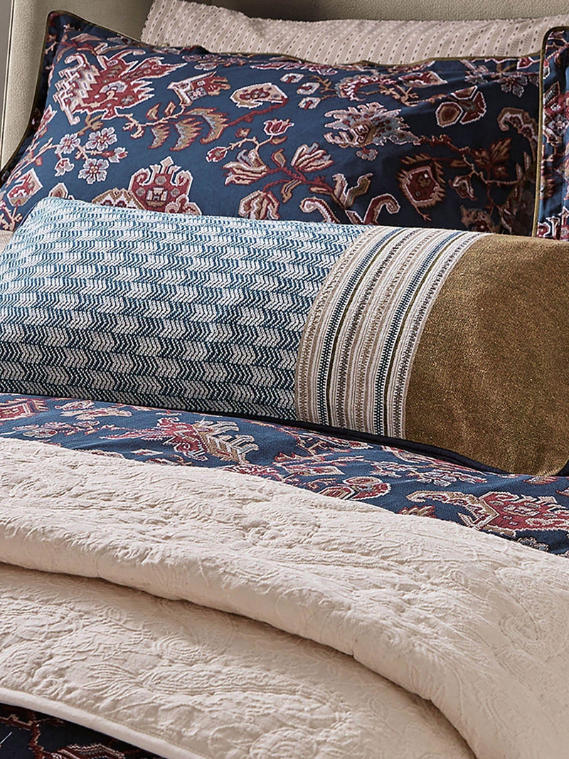 Bedeck of Belfast deep teal tan Avero cushion (British brand)