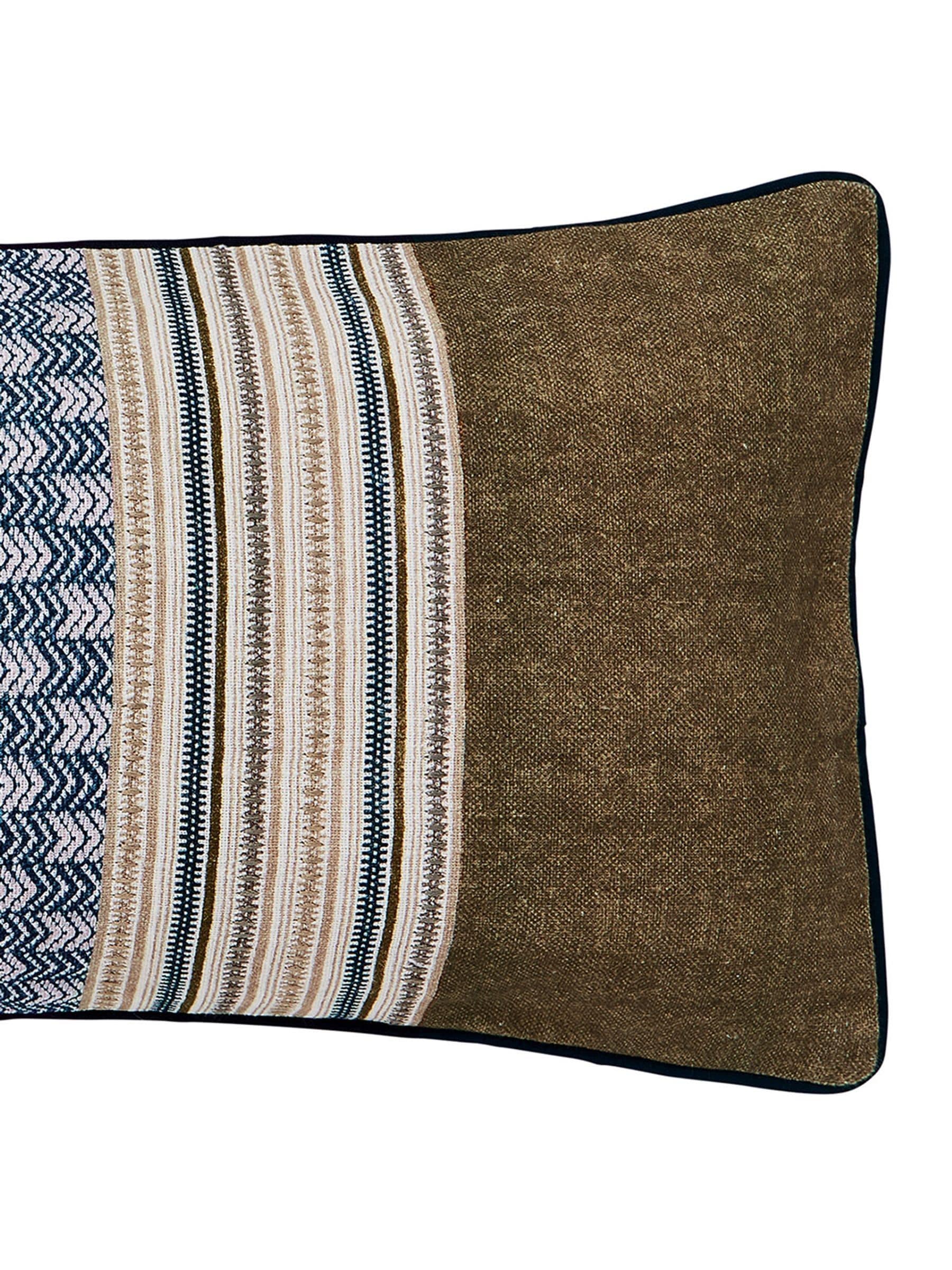 Bedeck of Belfast deep teal tan Avero cushion (British brand)