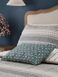 Helena Springfield blue teal folk ditsy cotton cushion 45x45cm, UK version