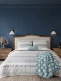 Helena Springfield blue teal folk ditsy cotton cushion 45x45cm, UK version