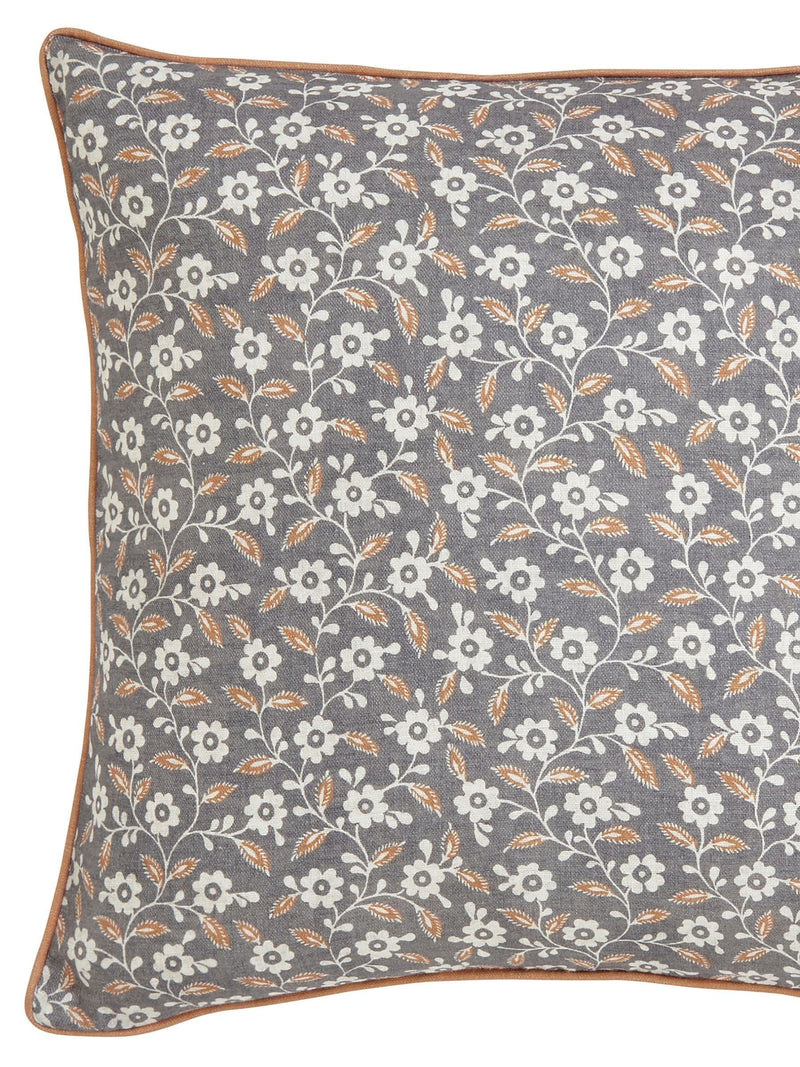 Helena Springfield Graphite Copper Folk Ditsy Cotton Cushion