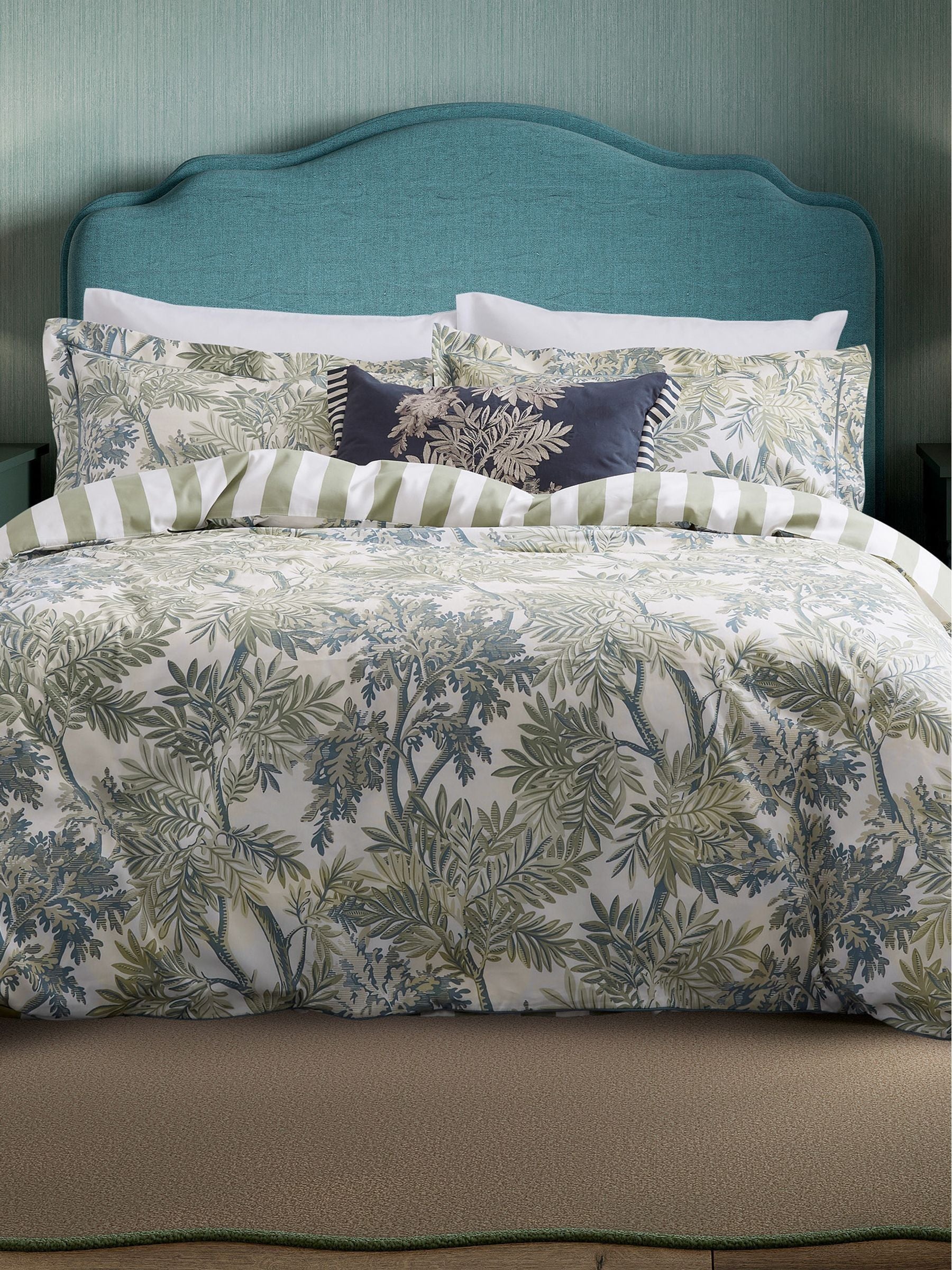 Sanderson Blue Tapestry Tree cushion 60x40cm, UK version