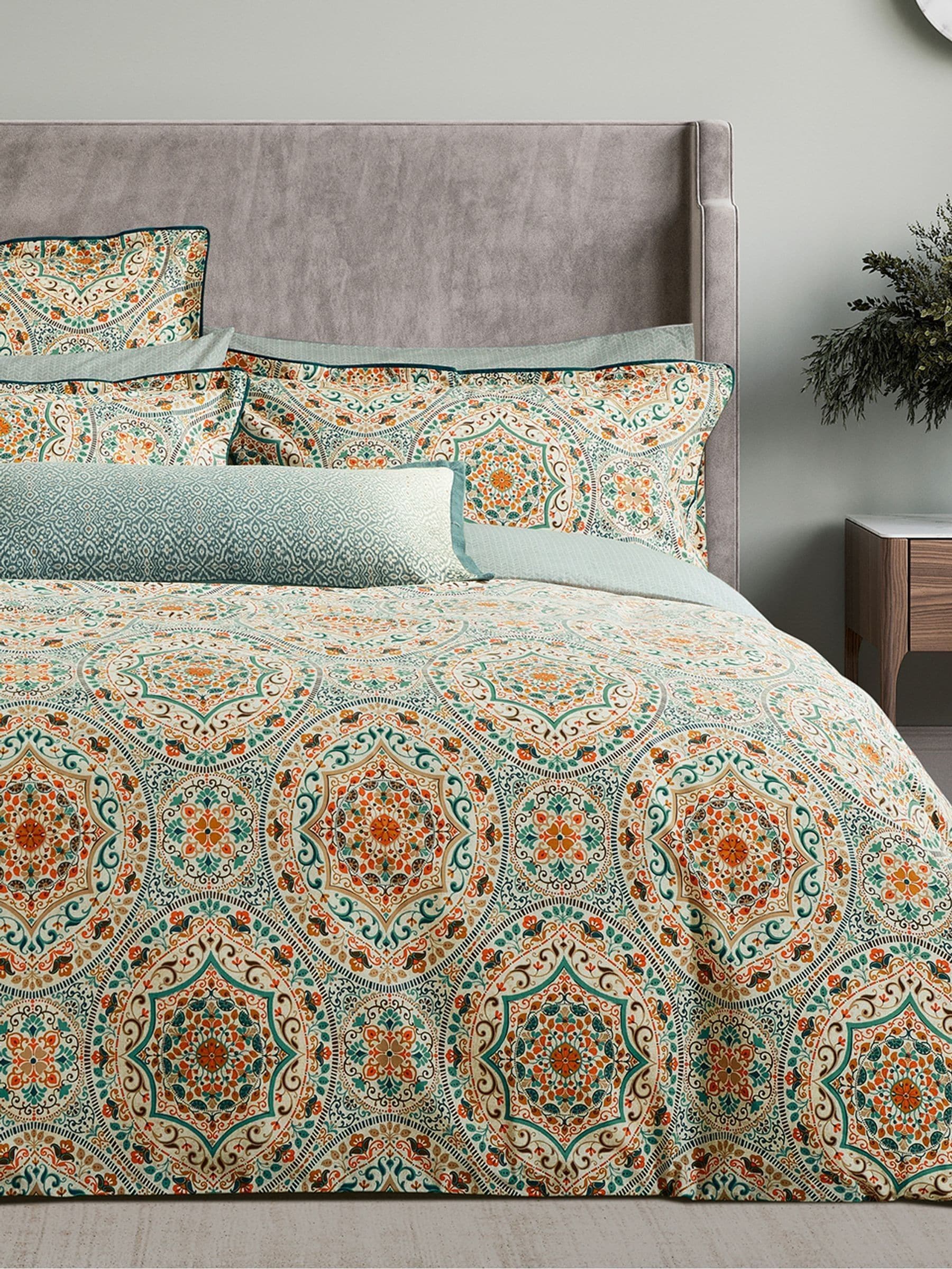 Bedeck of Belfast gold/teal Addison duvet set - British product