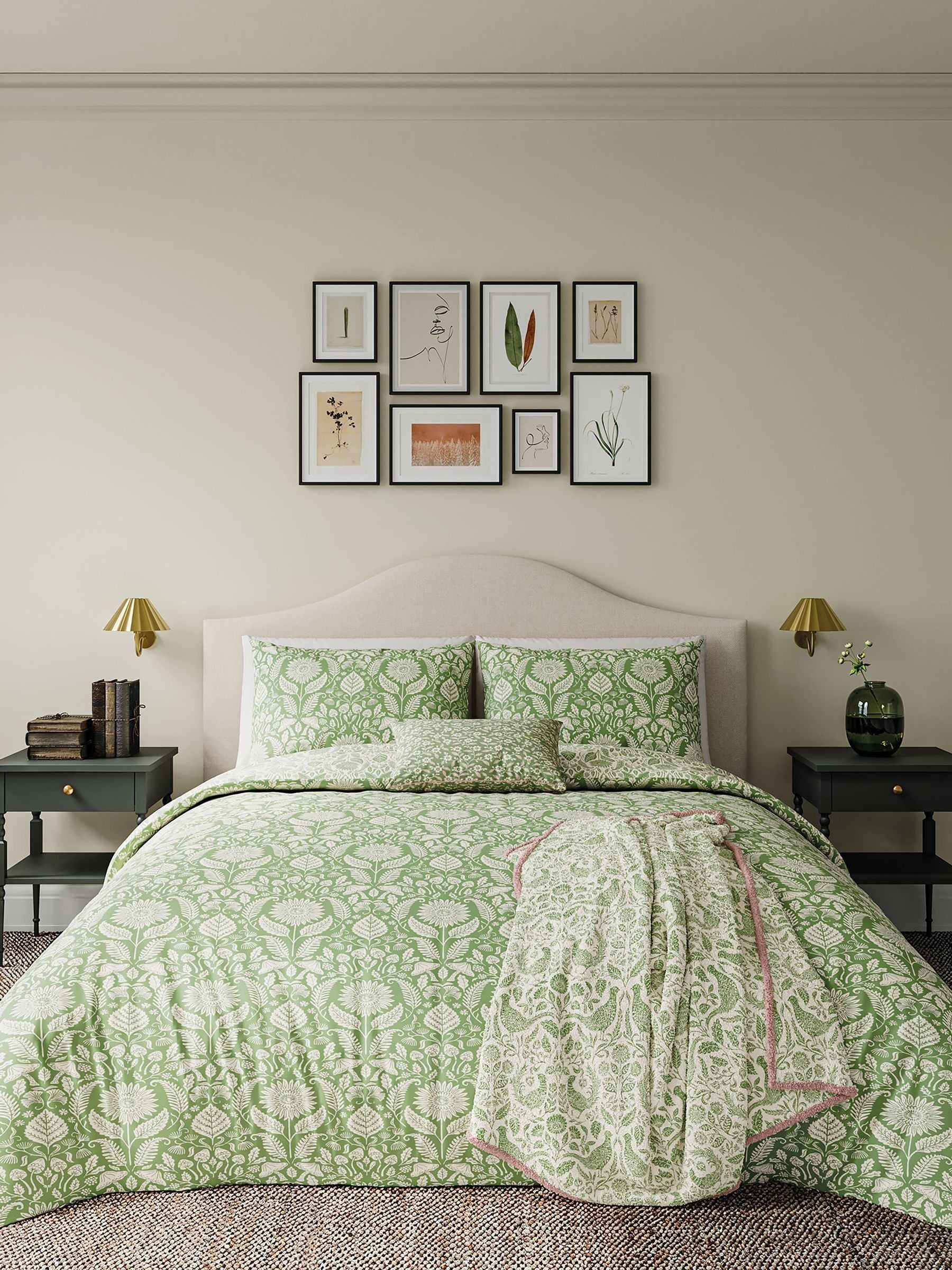 Helena Springfield Green Sunflowers cotton duvet cover set, UK version