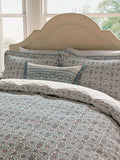 V&A red teal Indian lattice cotton duvet set (British brand)