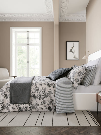Next Bedeck of Belfast Chalk Charcoal Florence 200 Thread Count Cotton Duvet Set- Buy online at McGrocer