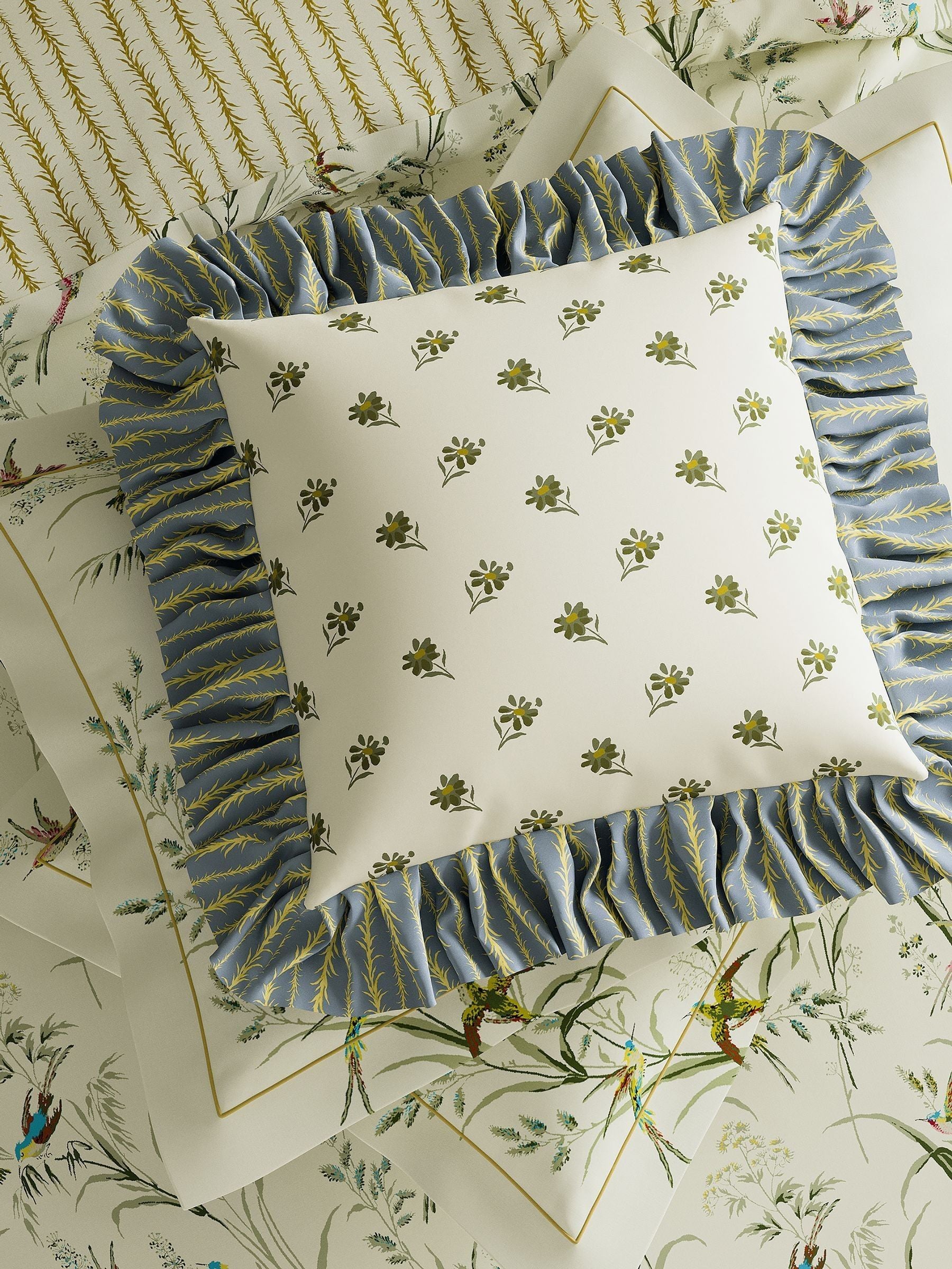 Sanderson Tuileries cotton cushion with floral print - British brand
