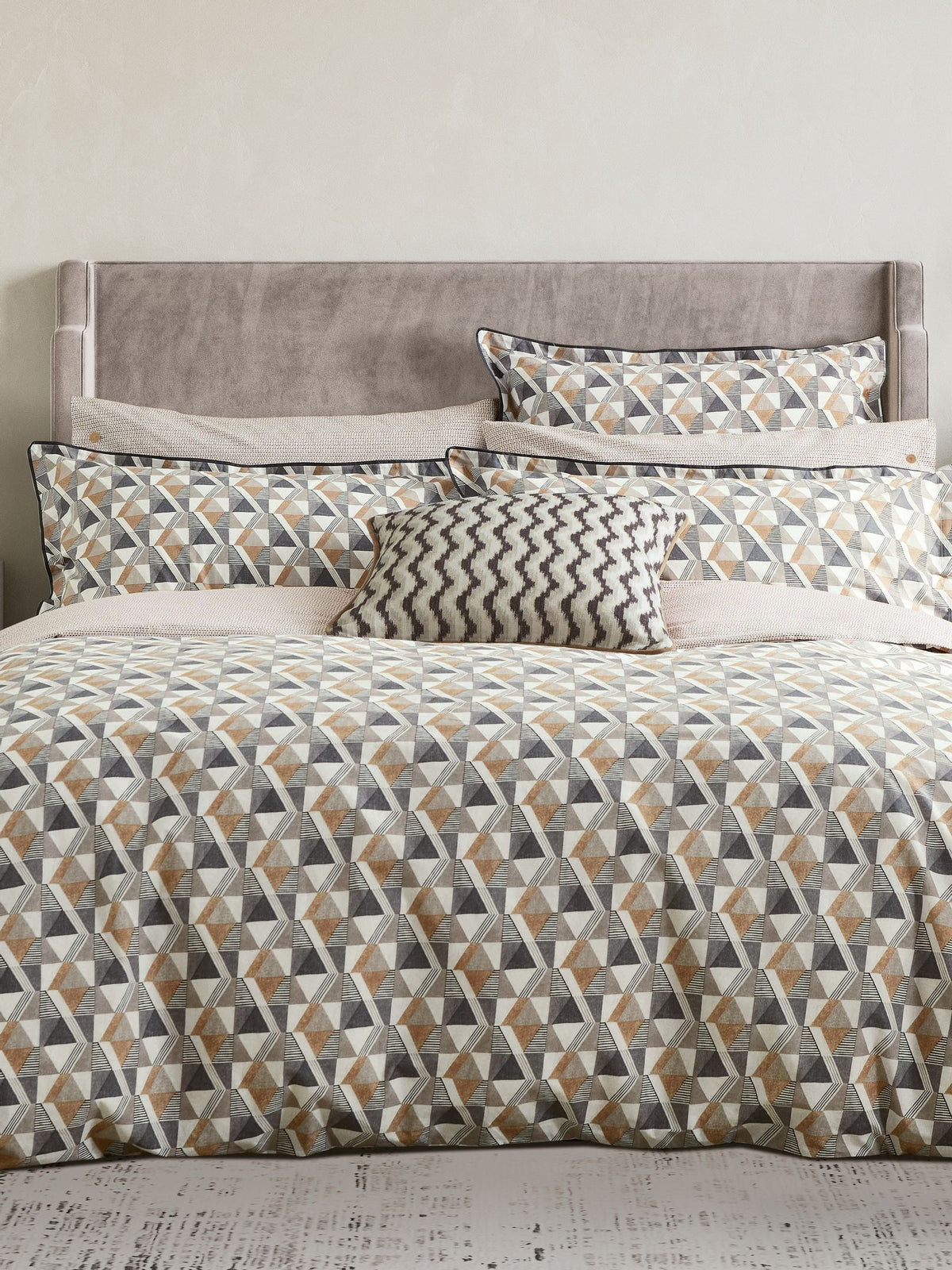Bedeck of Belfast charcoal tan harun duvet cover set - British product