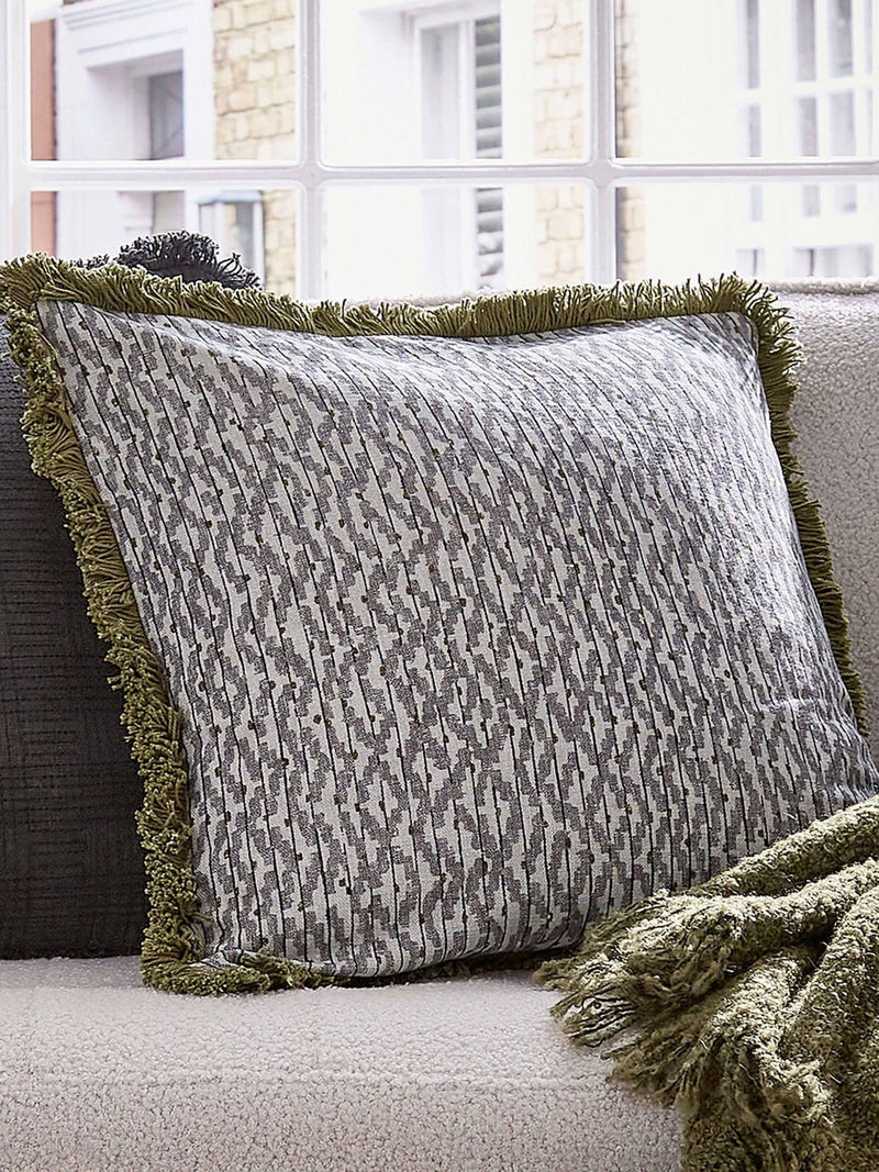 Bedeck of Belfast Kaiza cushion charcoal silver 50cm, UK version