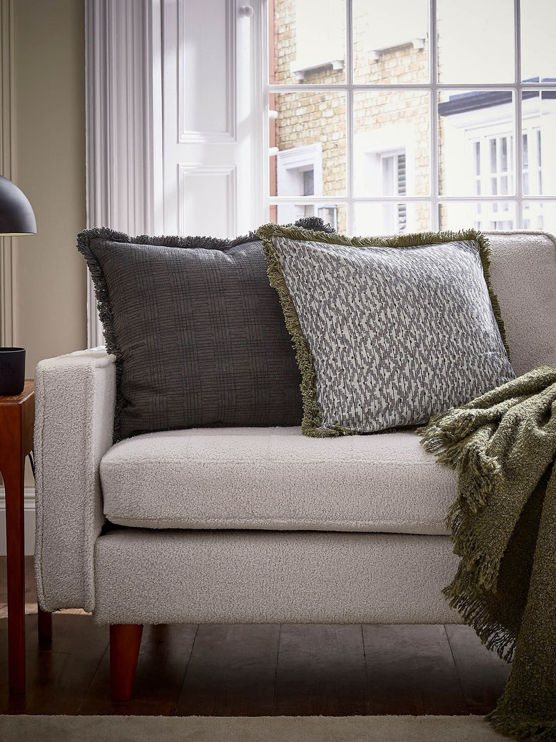 Bedeck of Belfast Kaiza cushion charcoal silver 50cm, UK version
