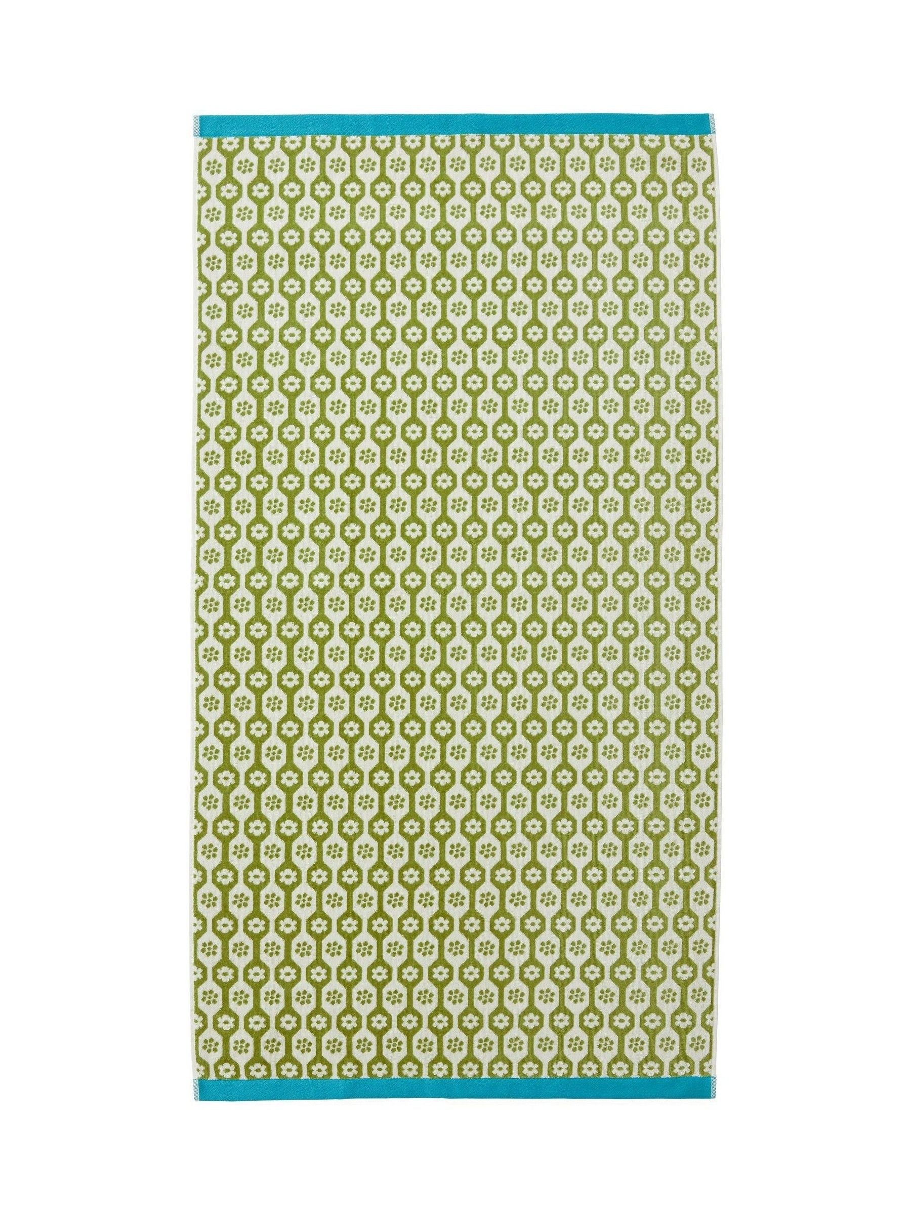 Land & Shore green daisy towel, imported from the UK