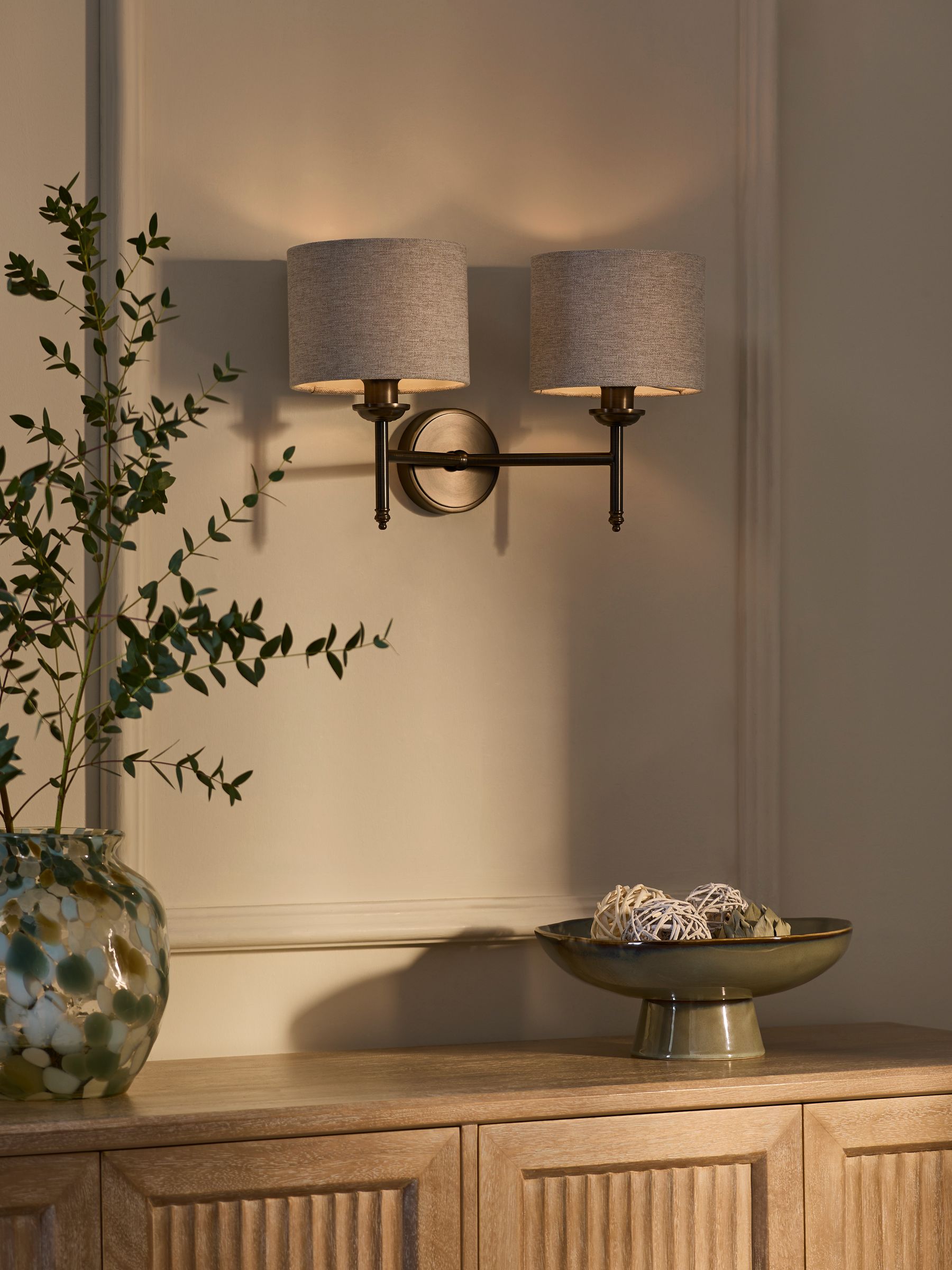 Bronze Upton 2 Light Wall Light