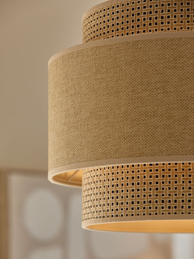 Natural Alor 2 tier easy fit ceiling light shade 31cm, UK version
