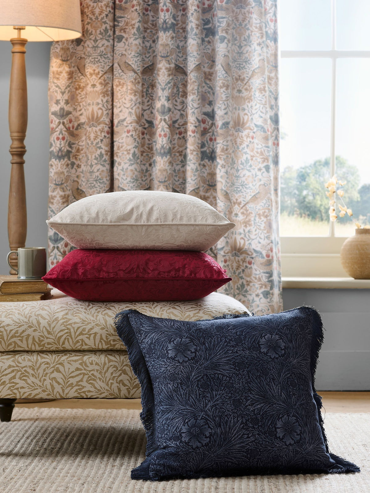 William Morris Marigold cushion 50x50cm, UK version