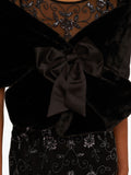 Adrianna Papell black faux fur bow cover-up (British brand)