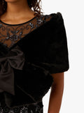 Adrianna Papell black faux fur bow cover-up (British brand)