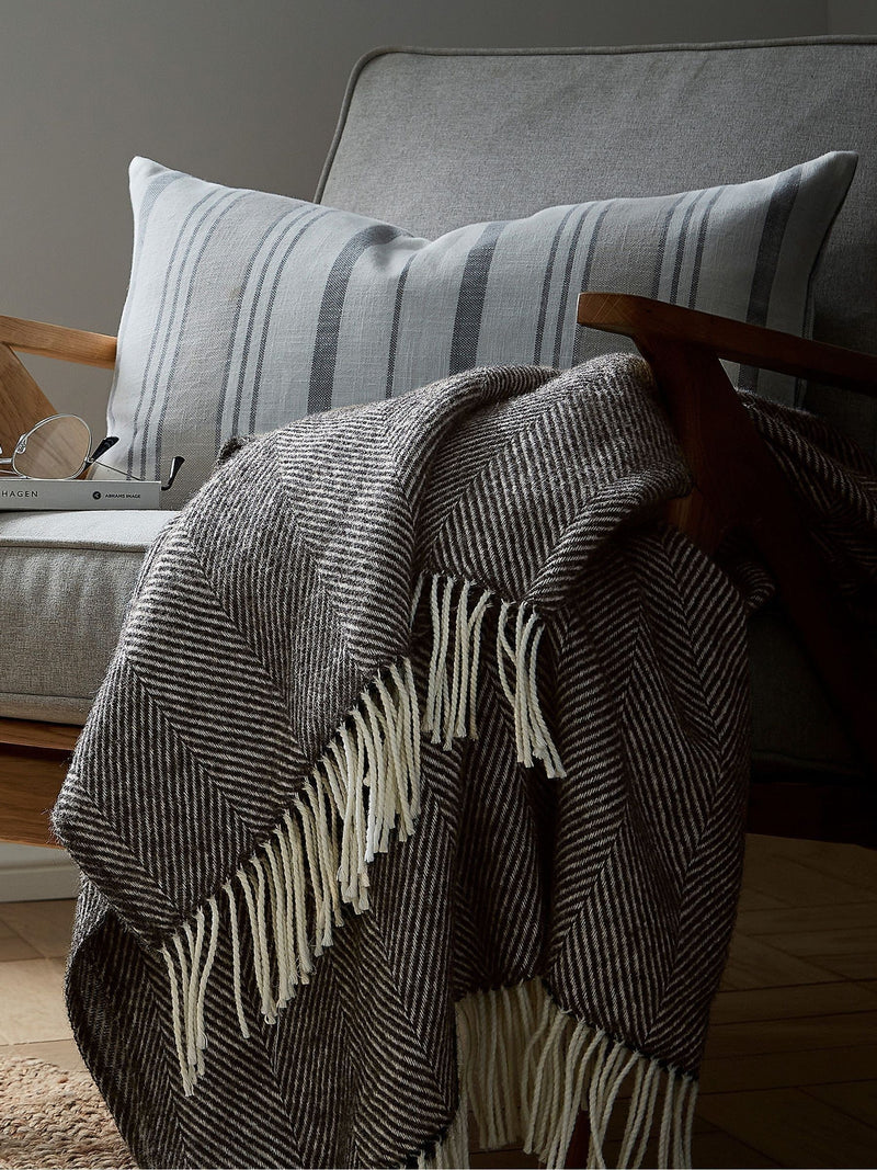 Murmur Storm Grey Ennis 100% Wool Throw
