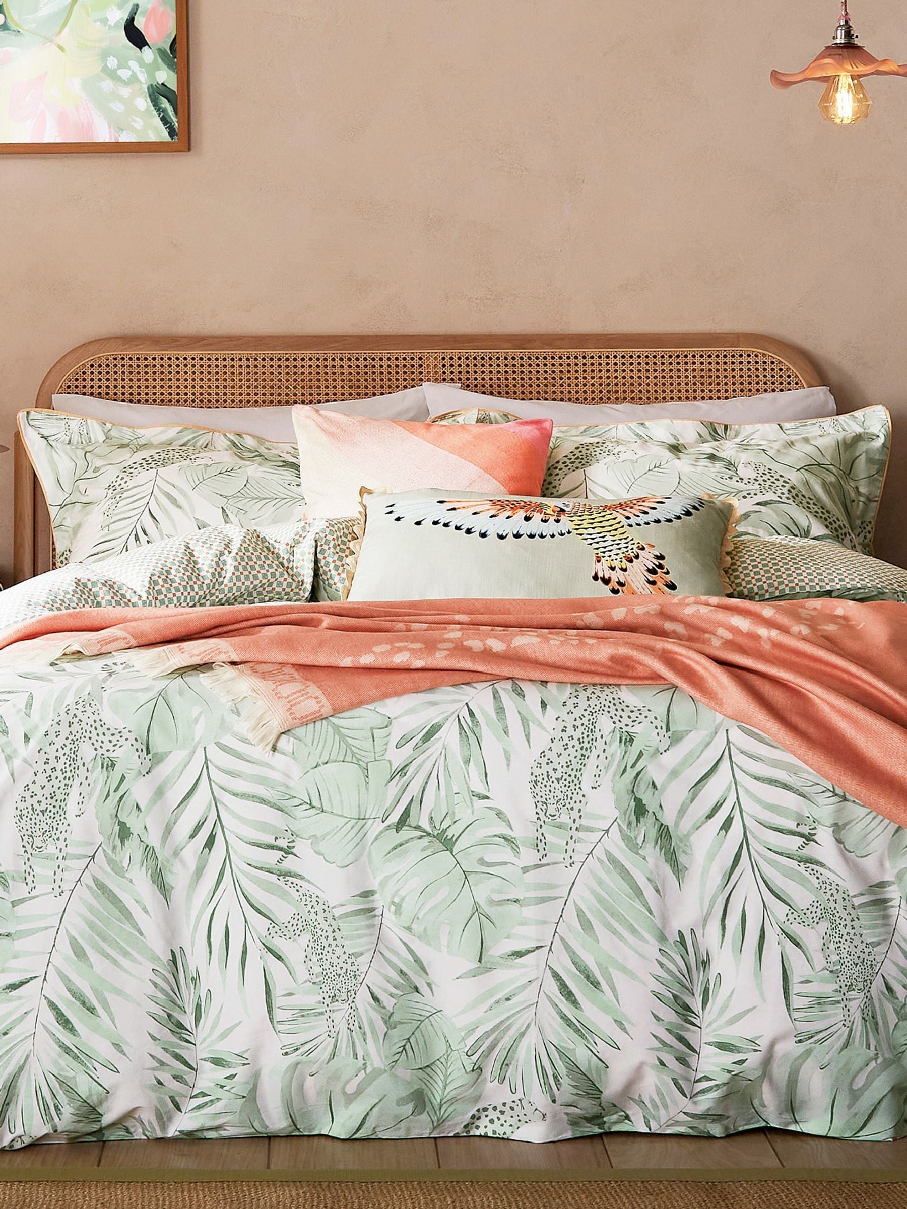 Yvonne Ellen sage tropical safari 100% cotton duvet cover set (British brand)
