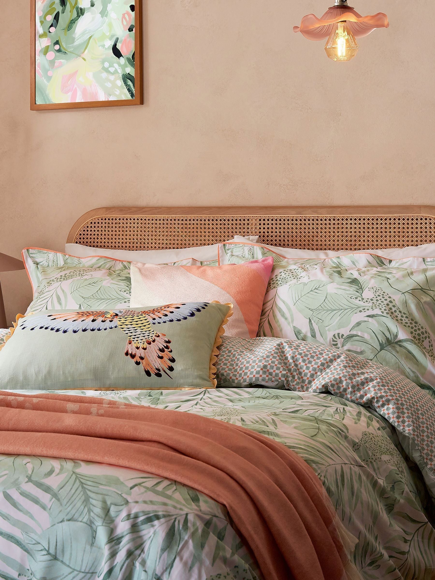 Yvonne Ellen sage tropical safari 100% cotton duvet cover set (British brand)