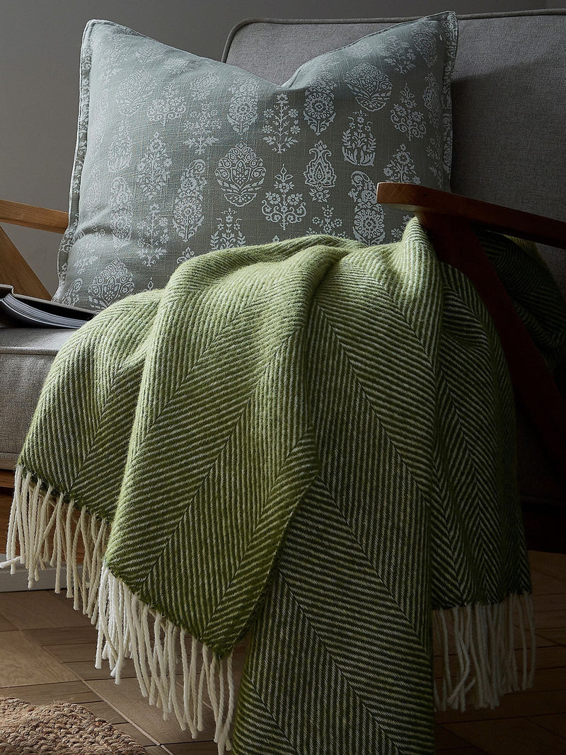 Murmur Dark Sage Ennis 100% Wool Throw