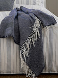 Murmur Navy Ennis wool throw, imported from the UK