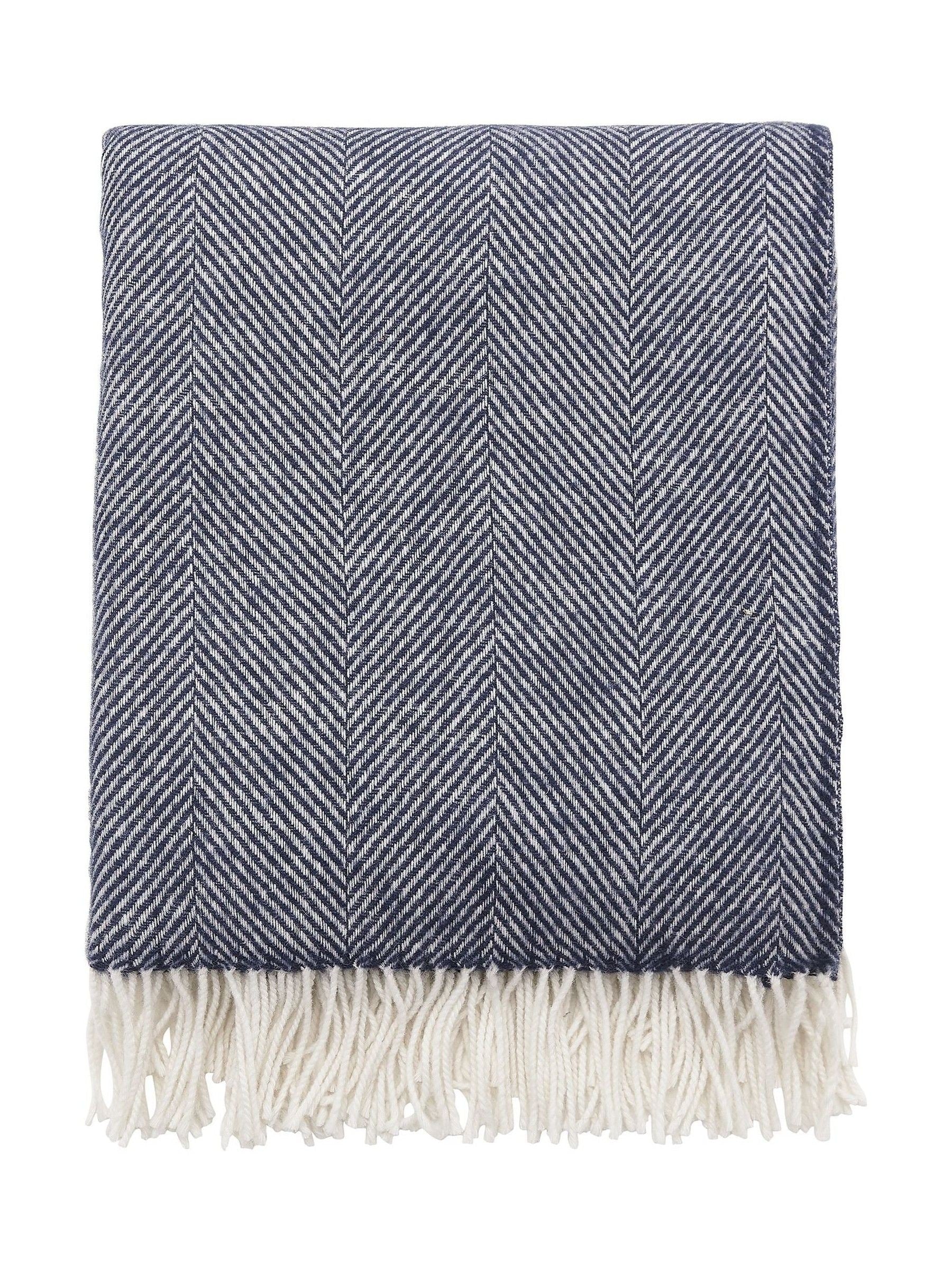Murmur Navy Ennis wool throw, imported from the UK