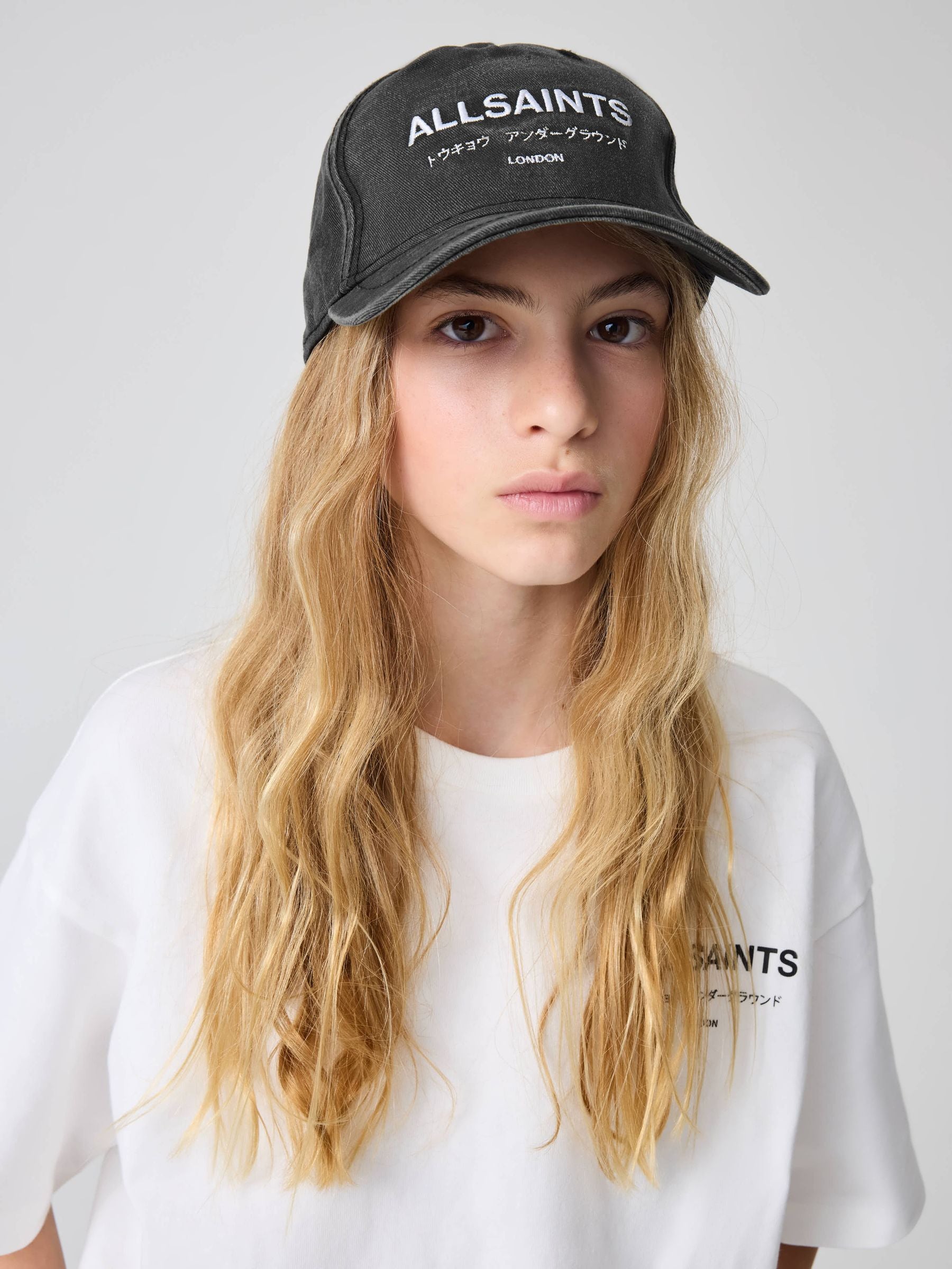 AllSaints Grey Underground baseball cap - British product