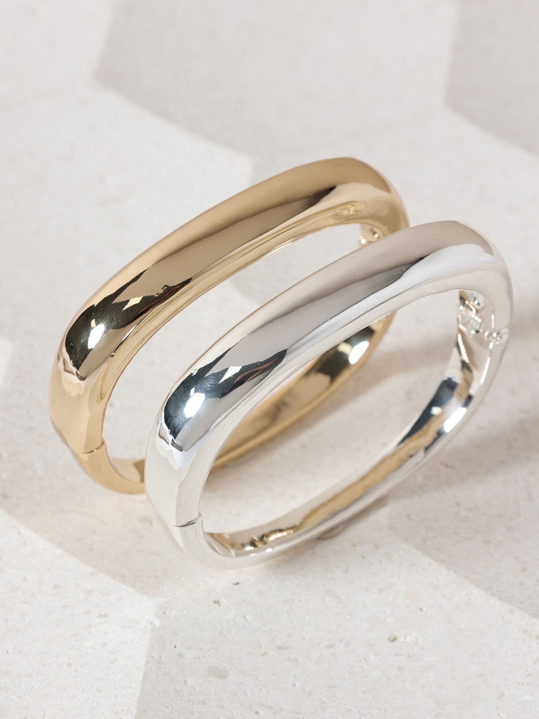 Jon Richard Gold Plated Polished Rectanglar Bangle