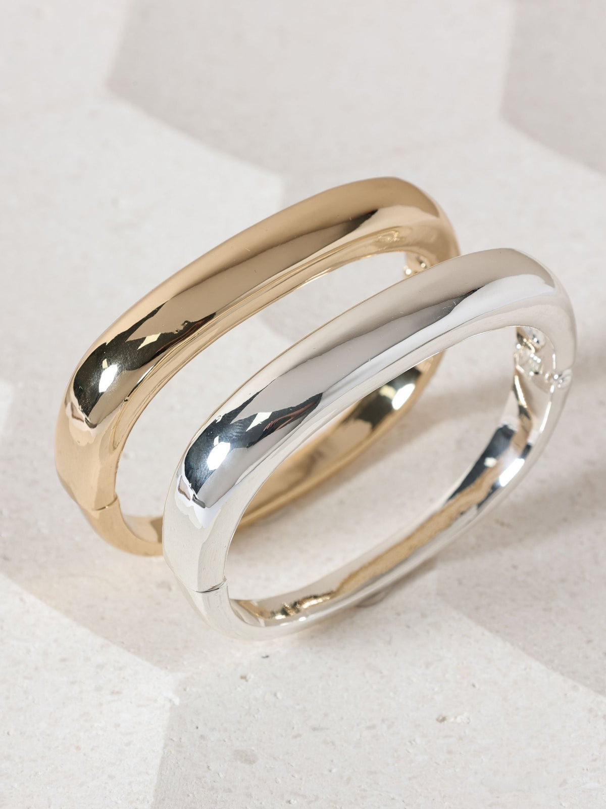 Jon Richard Gold Plated Polished Rectanglar Bangle