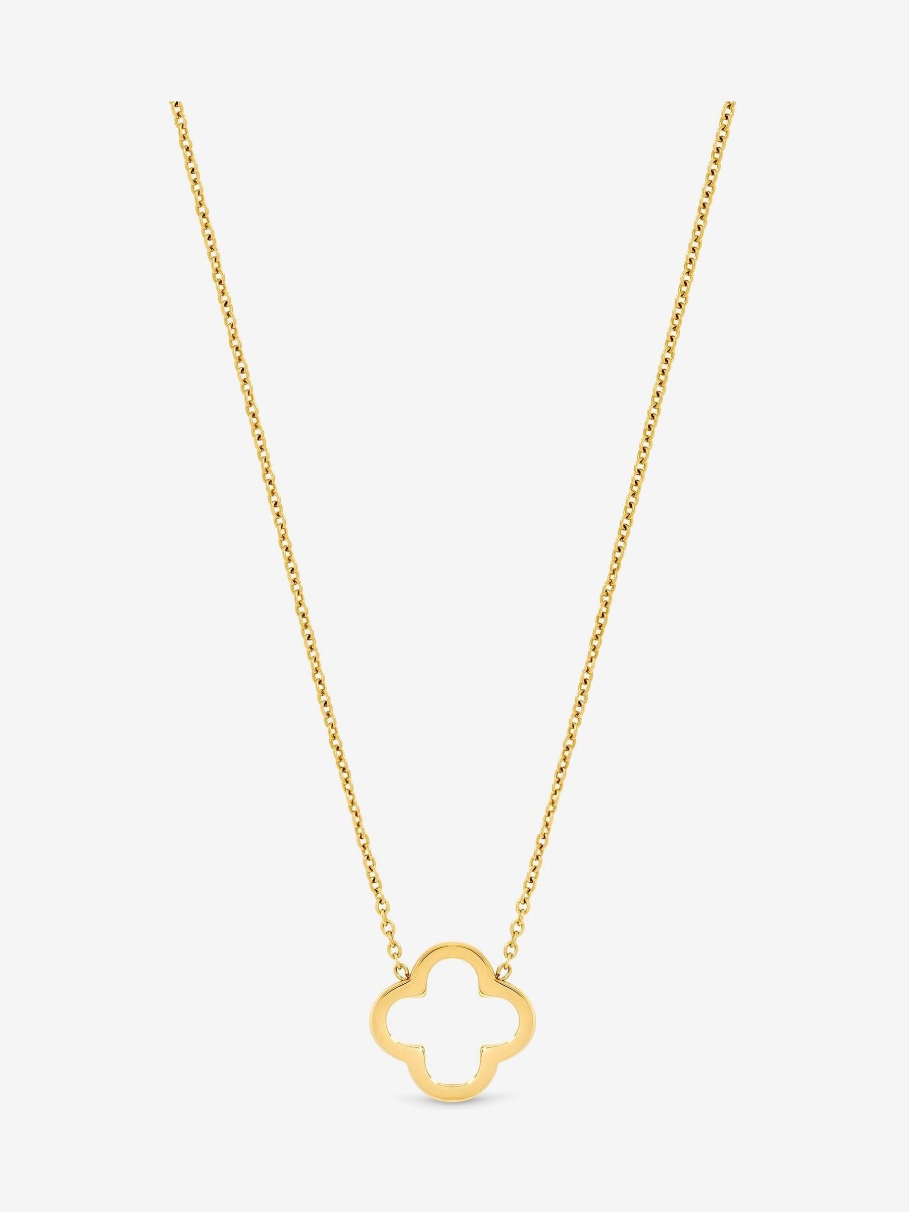Jon Richard gold tone plated waterproof clover necklace 400mm, UK version