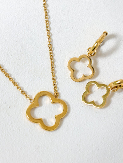 Collier Waterproof Trèfle Plaqué Or Jon Richard