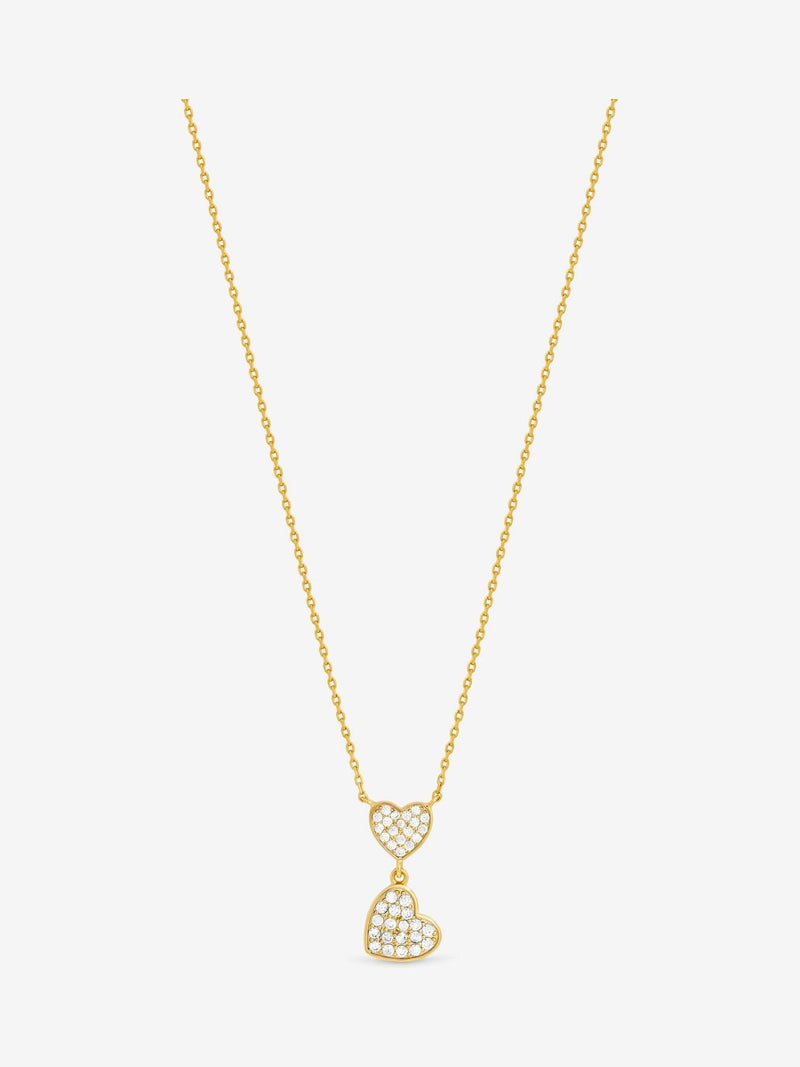Jon Richard Gold 18K Plated Micro Pave and Heart Necklace