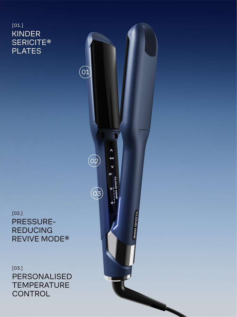 Cloud Nine Contouring Wide Iron hair straightener, imported from the UK