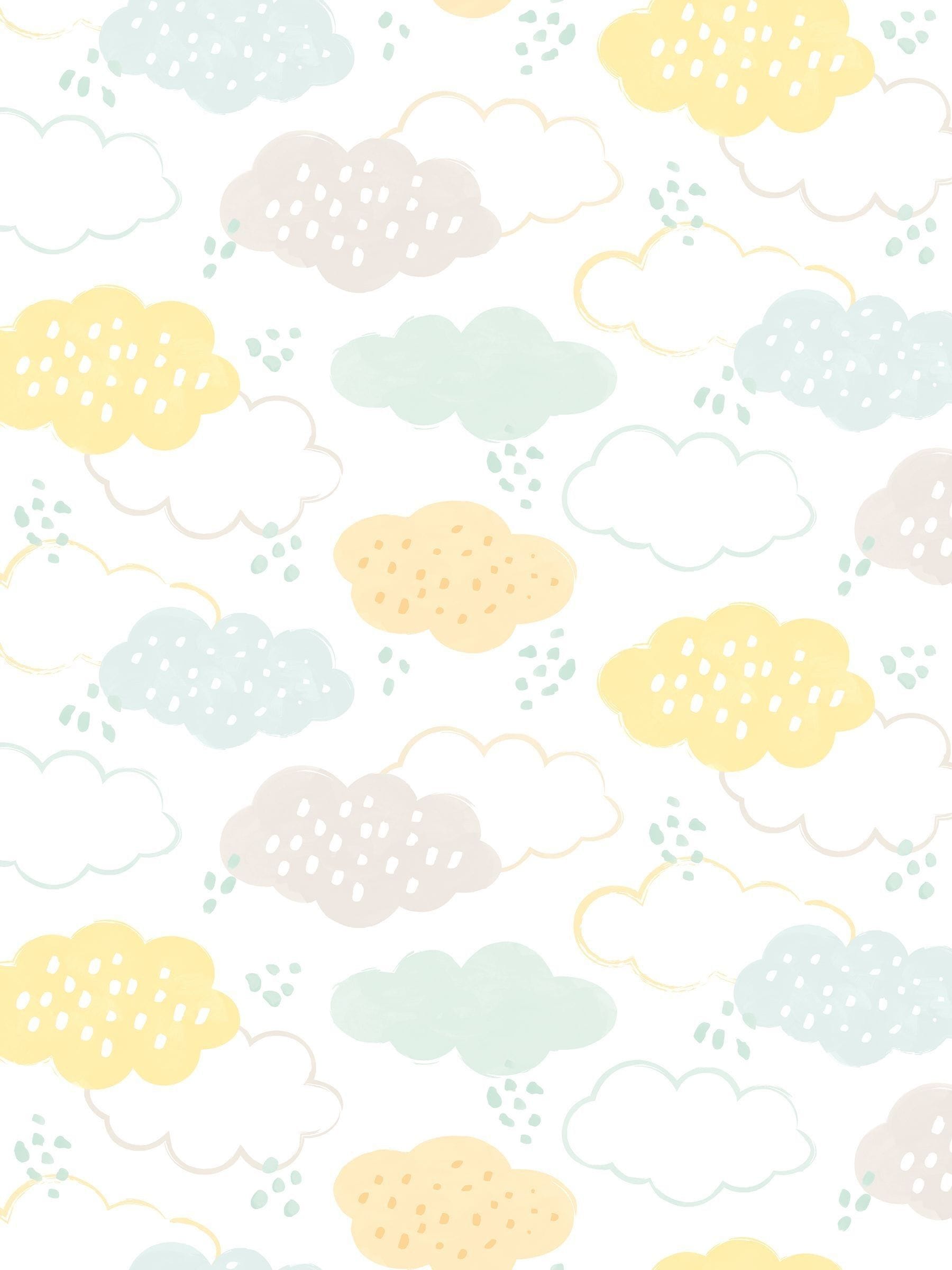 Hoopla Walls Pink Fluffy Clouds wallpaper 10m - British product