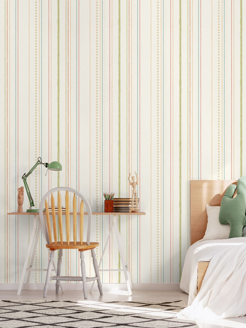 Hoopla Walls Orange Stripey 10m Wallpaper