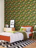 Hoopla Walls Orange Jurassic Party Wallpaper 10m