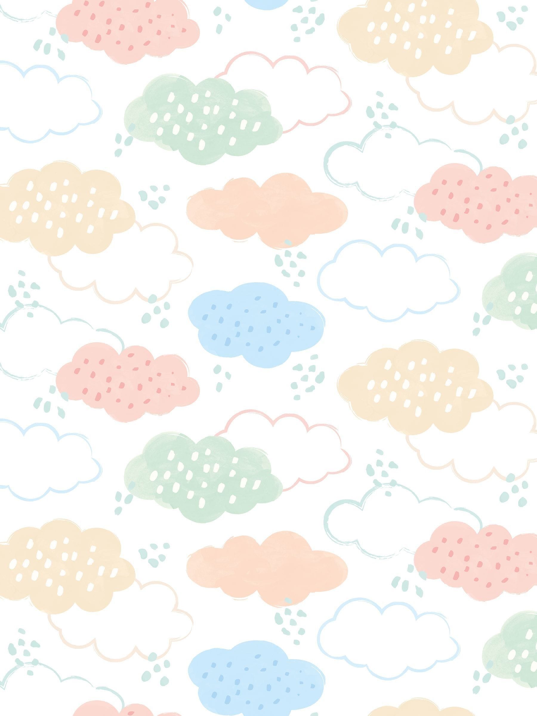 Hoopla Walls Pink Fluffy Clouds wallpaper 10m - British product